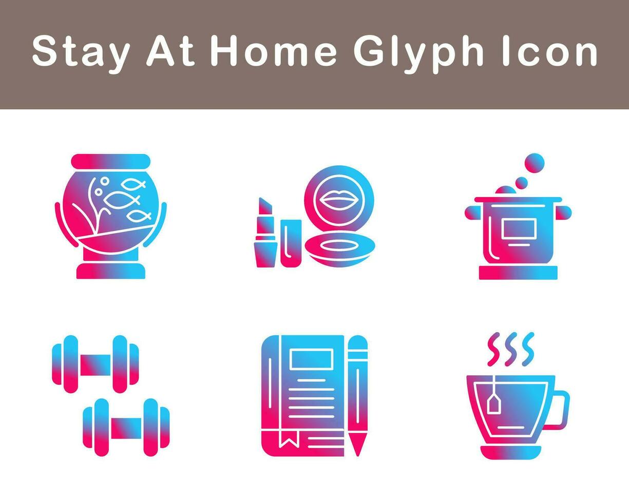 Stay At Home Vector Icon Set