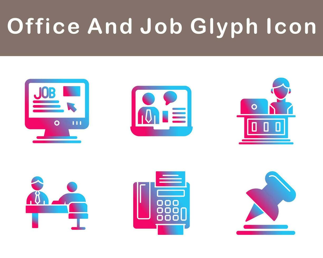 Work Office And Job Vector Icon Set