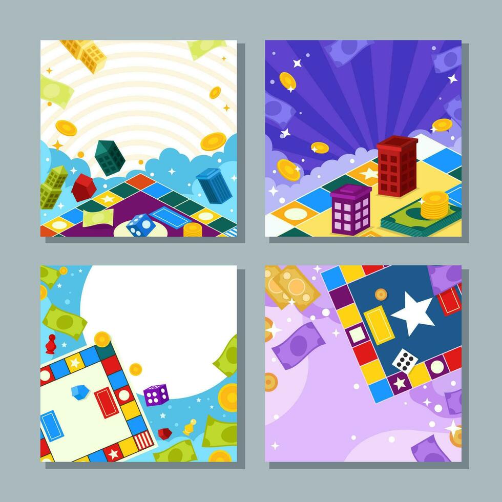 Monopoly Social Media Post Collection vector