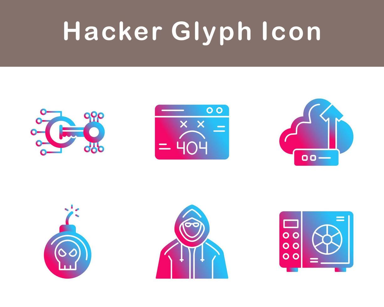 conjunto de iconos de vector de hacker