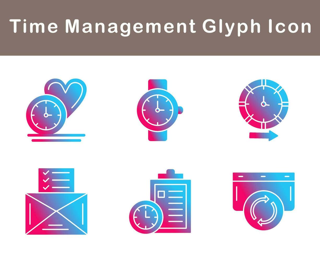 Time Management Vector Icon Set