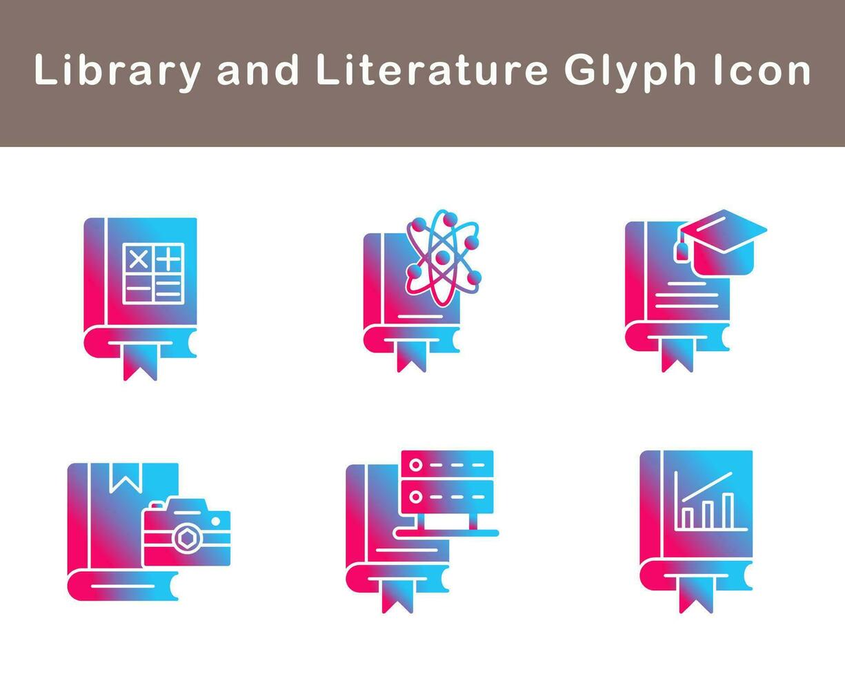 Library And Literature Vector Icon Set