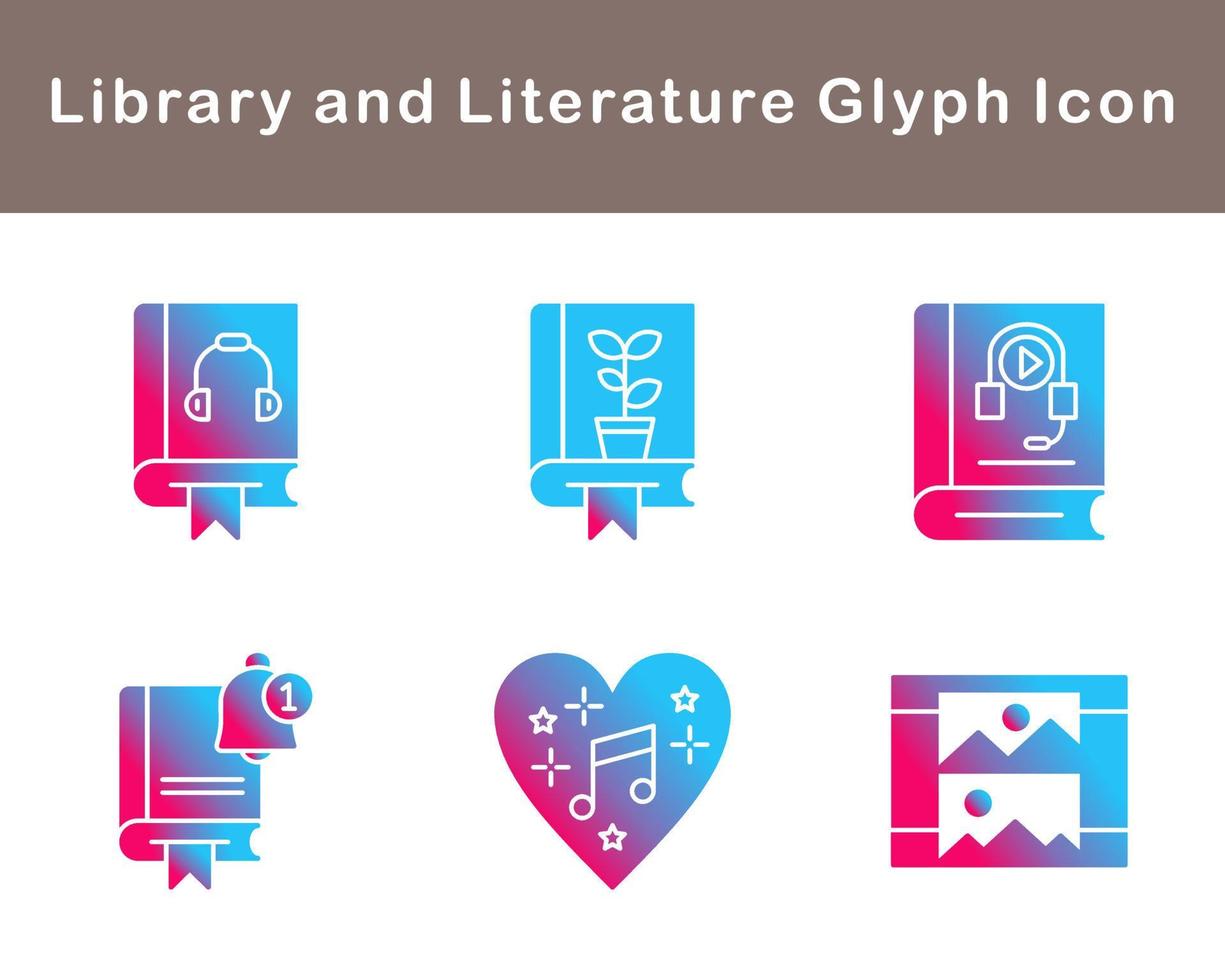 Library And Literature Vector Icon Set
