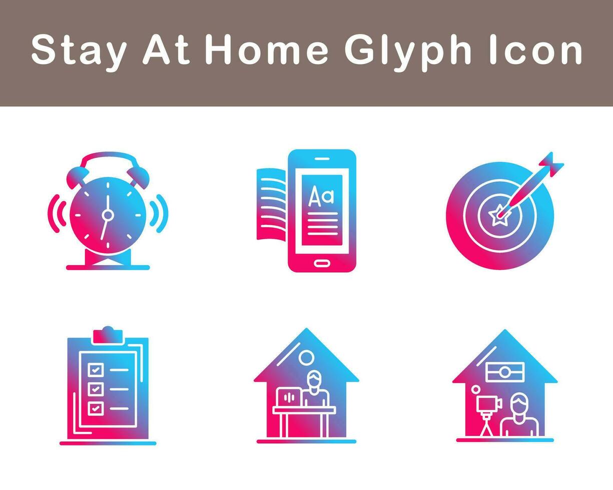 Stay At Home Vector Icon Set