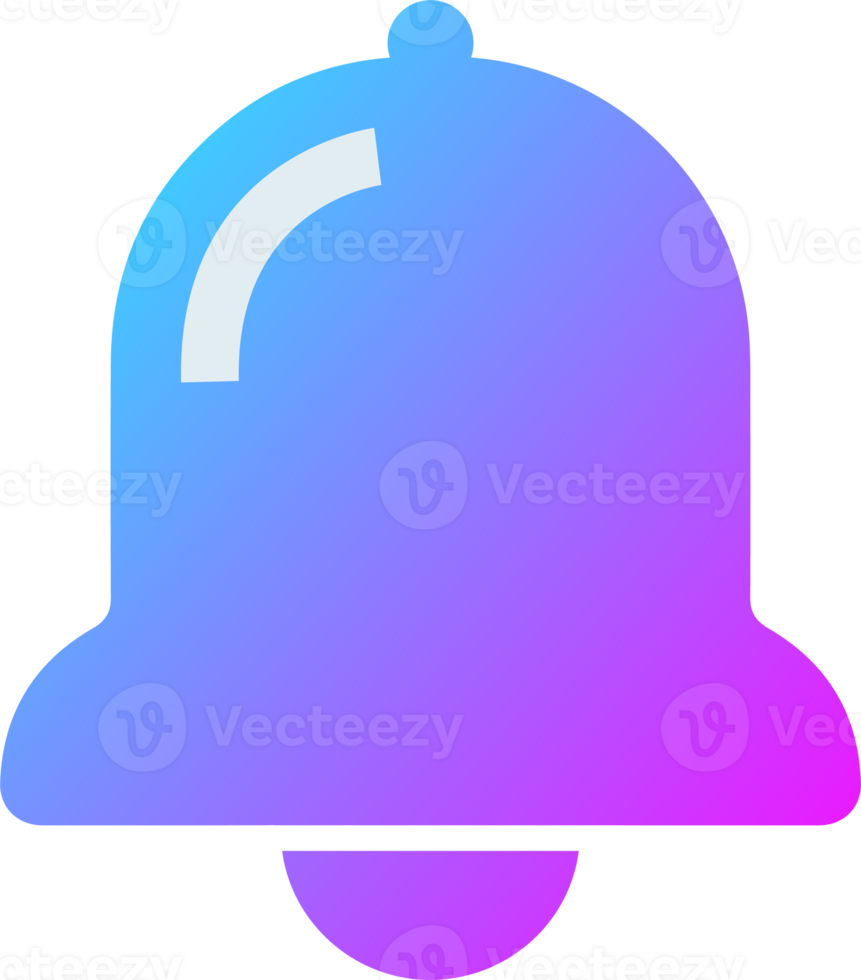 notificação ou Sino ícone dentro gradiente cores. alarme relógio e Smartphone inscrição alerta. png