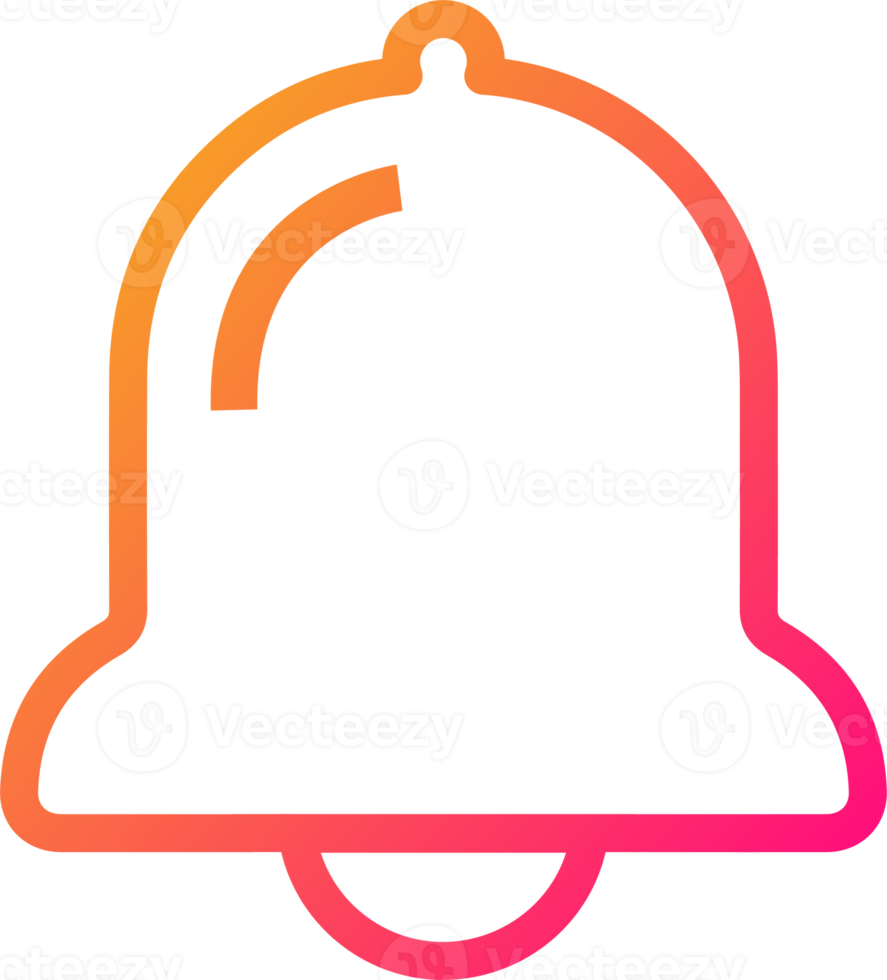 underrättelse eller klocka ikon i lutning färger. larm klocka och smartphone Ansökan varna. png