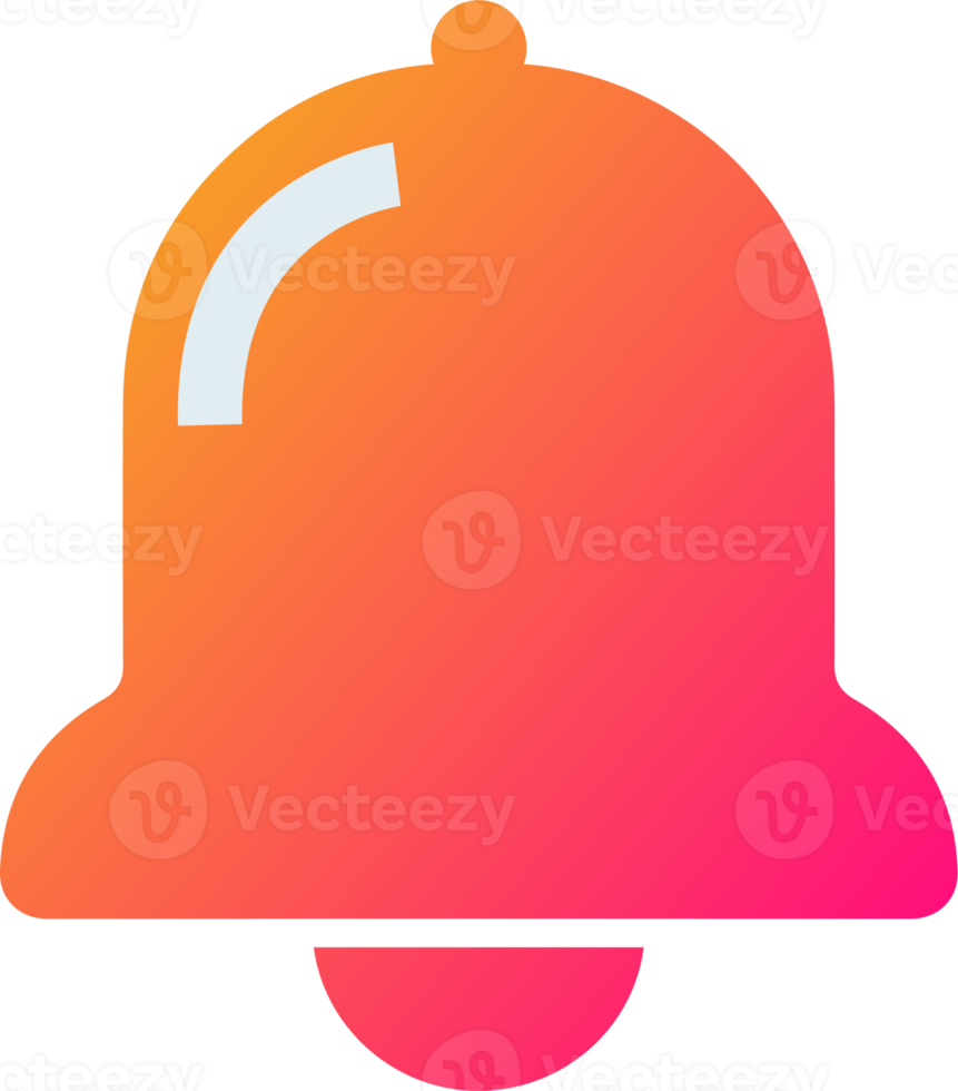 notificación o campana icono en degradado colores. alarma reloj y teléfono inteligente solicitud alerta. png