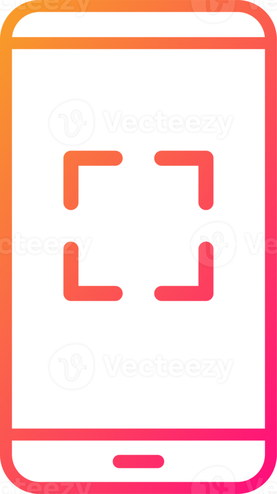 Scan Symbol im Gradient Farben. Smartphone Zeichen Illustration. png