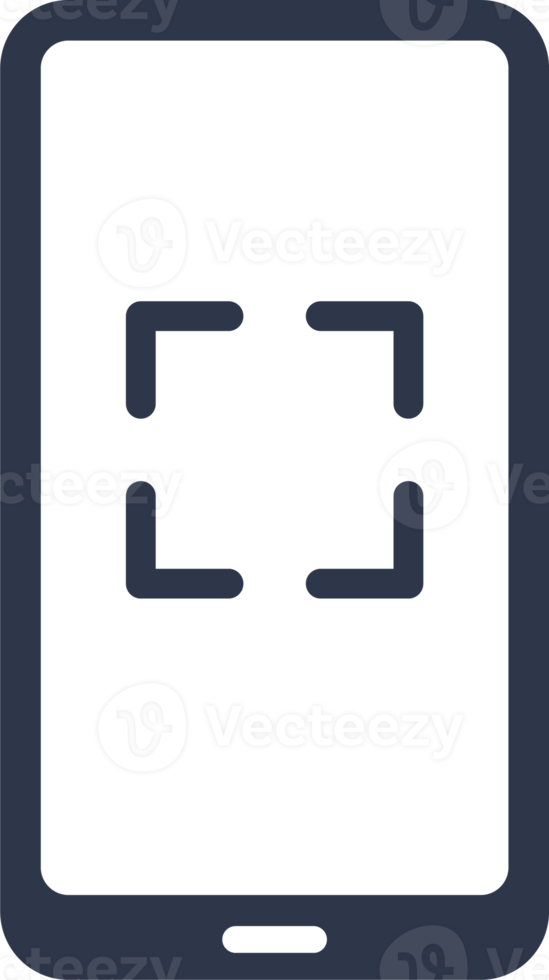 skanna ikon i svart färger. smartphone tecken illustration. png
