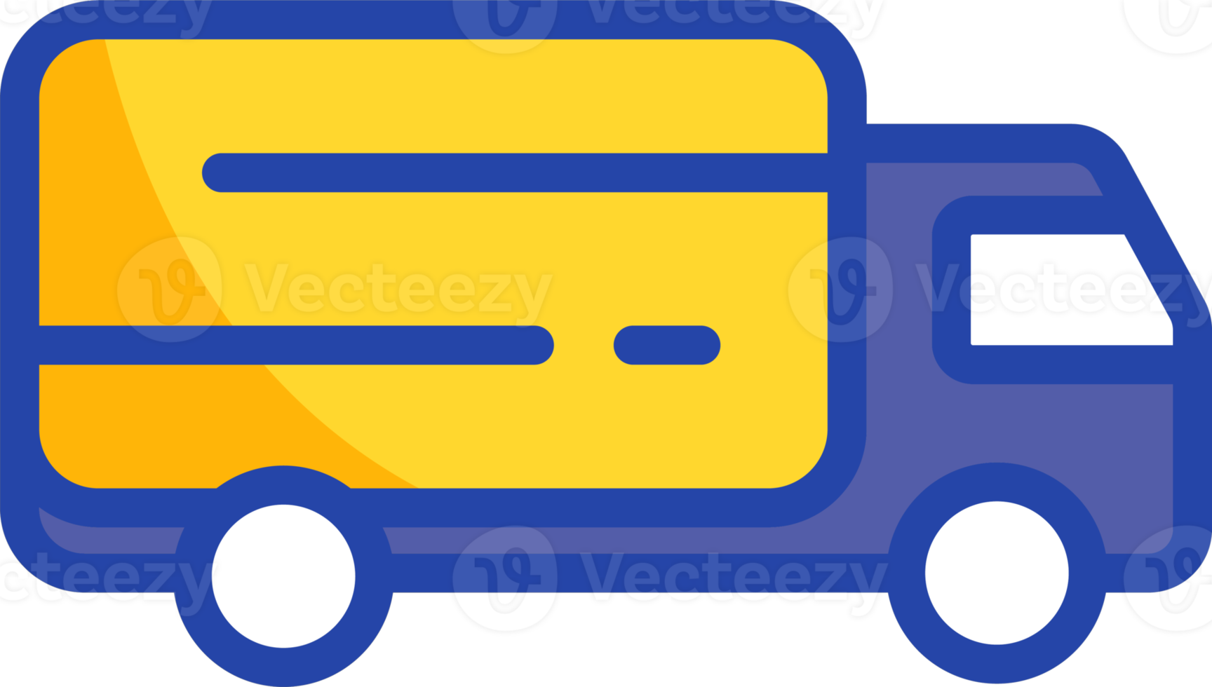 livraison un camion icône dans plat conception style. cargaison panneaux illustration. png