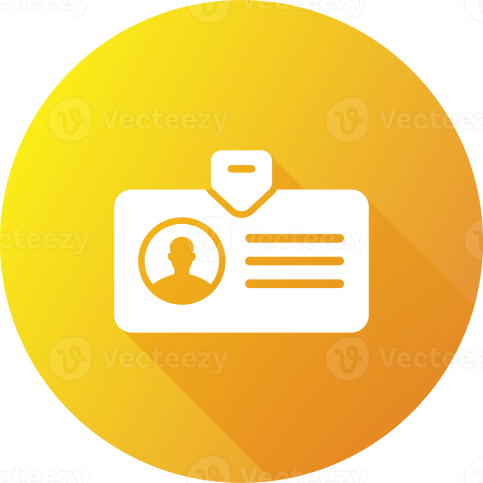 Identification card icon in flat design style. Id card signs illustration. png