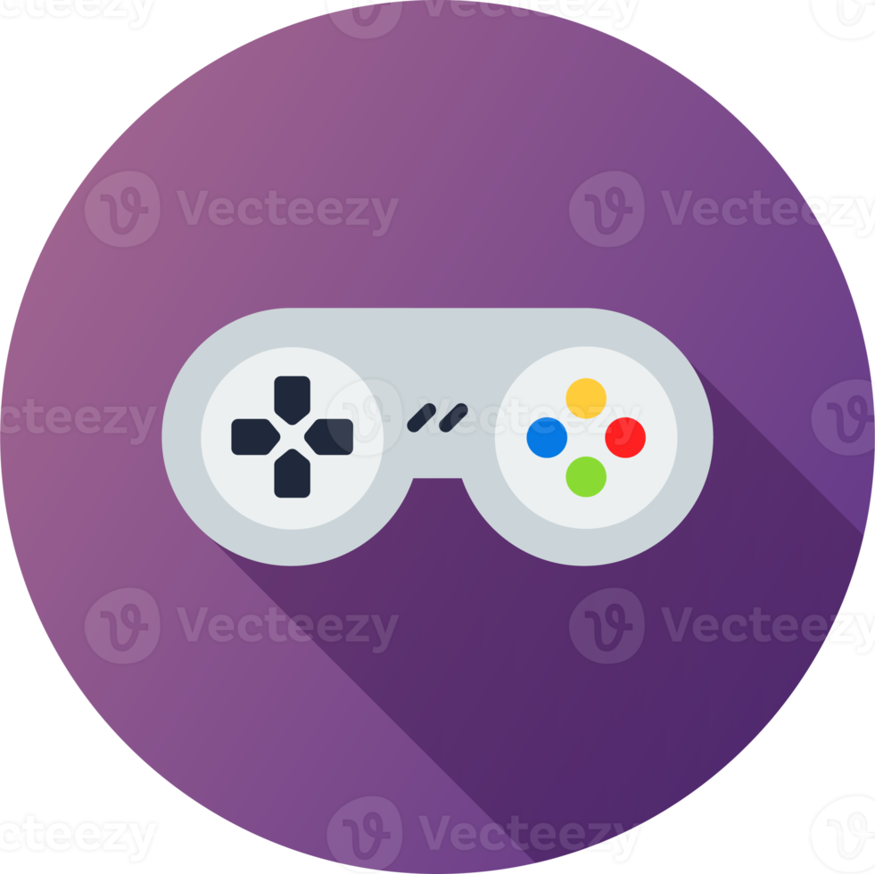 Joystick icon in flat illustration. Controller signs illustration. png