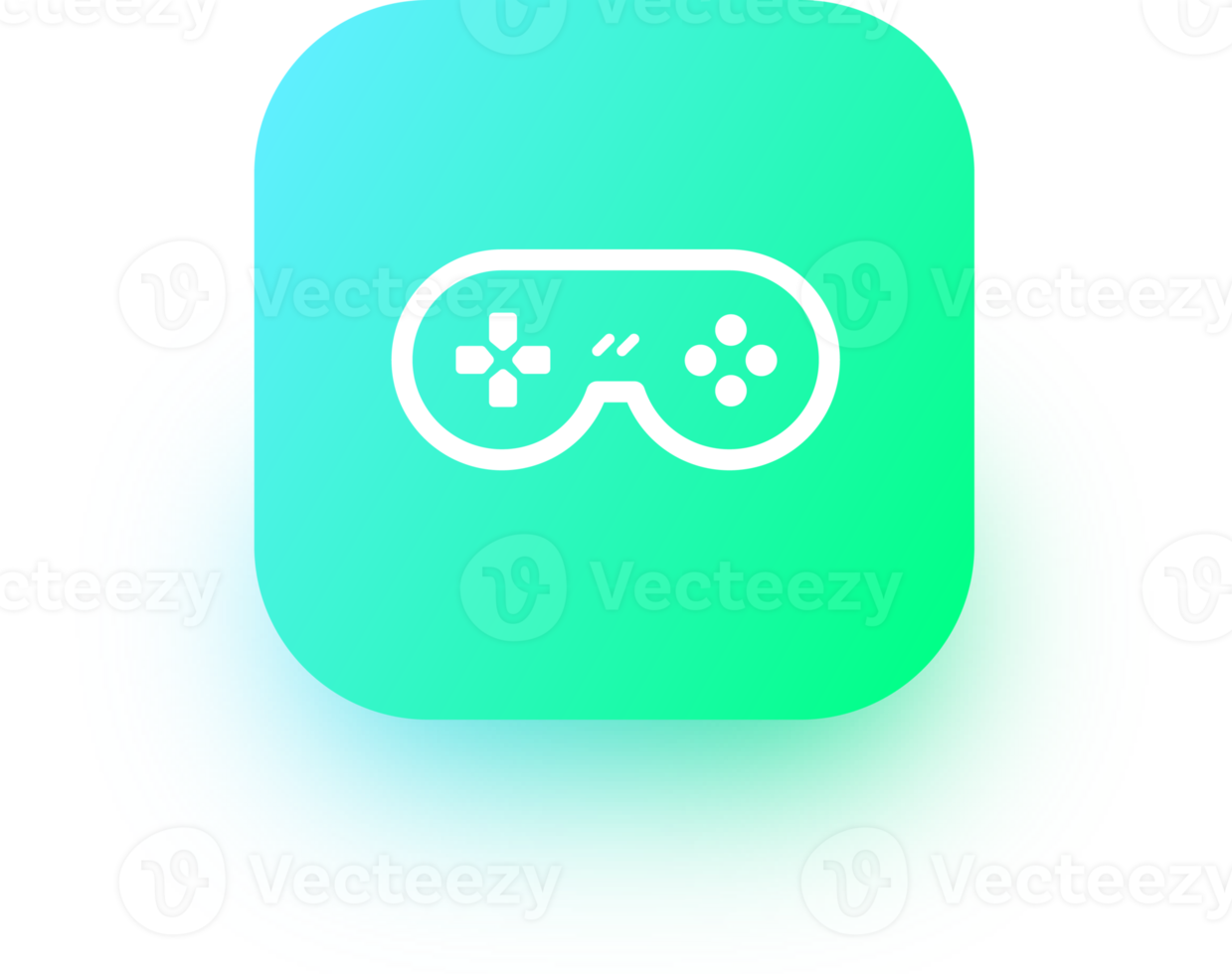 Joystick icon in square gradient colors. Controller signs illustration. png