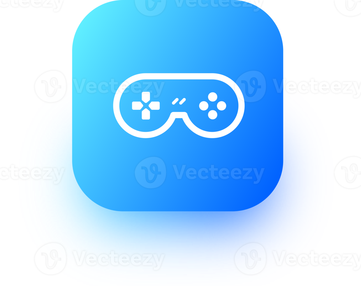 Joystick icon in square gradient colors. Controller signs illustration. png