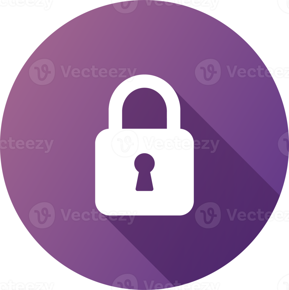 Padlock icon in flat design style. Security signs illustration. png