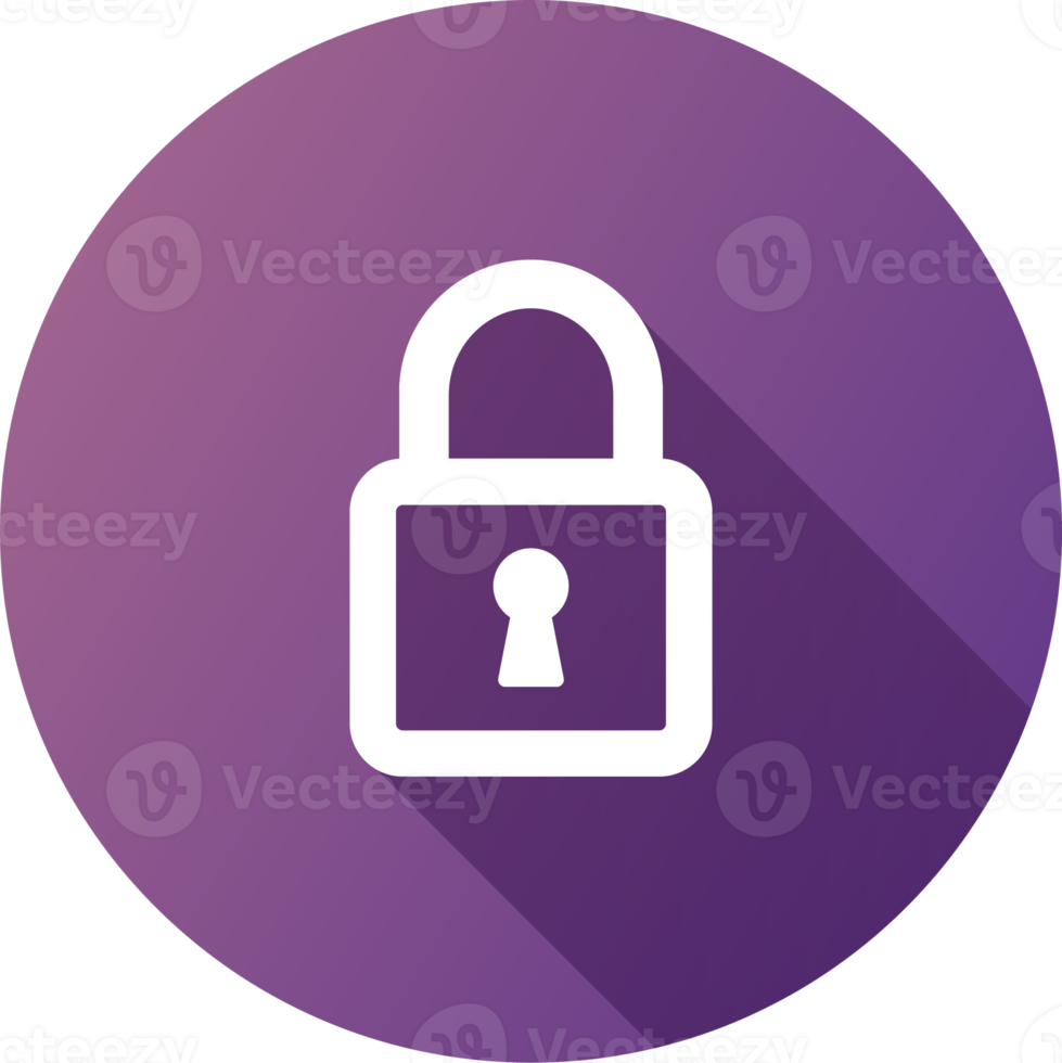 Padlock icon in flat design style. Security signs illustration. png