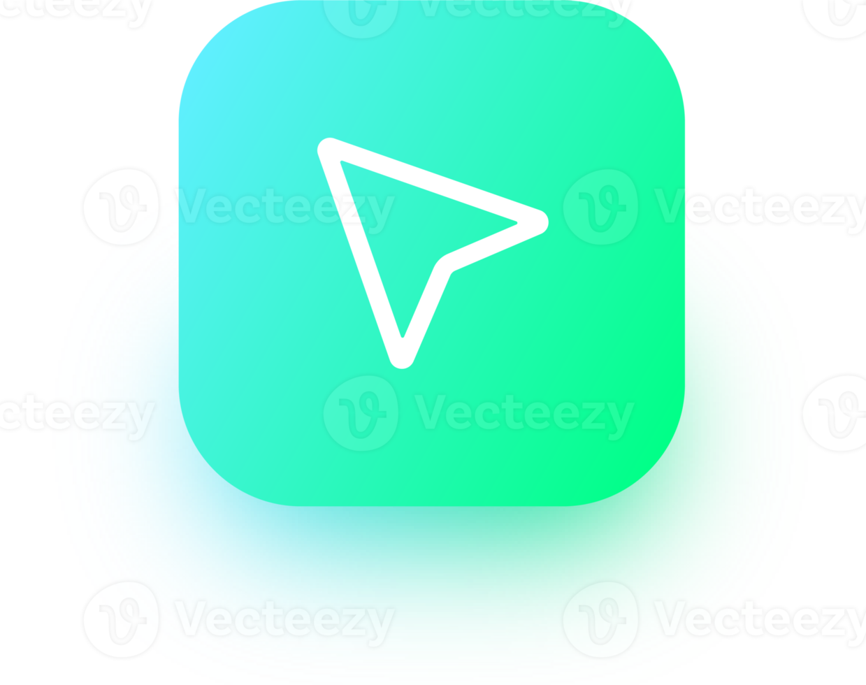 Sent message icon in square gradient colors. Navigation signs illustration. png