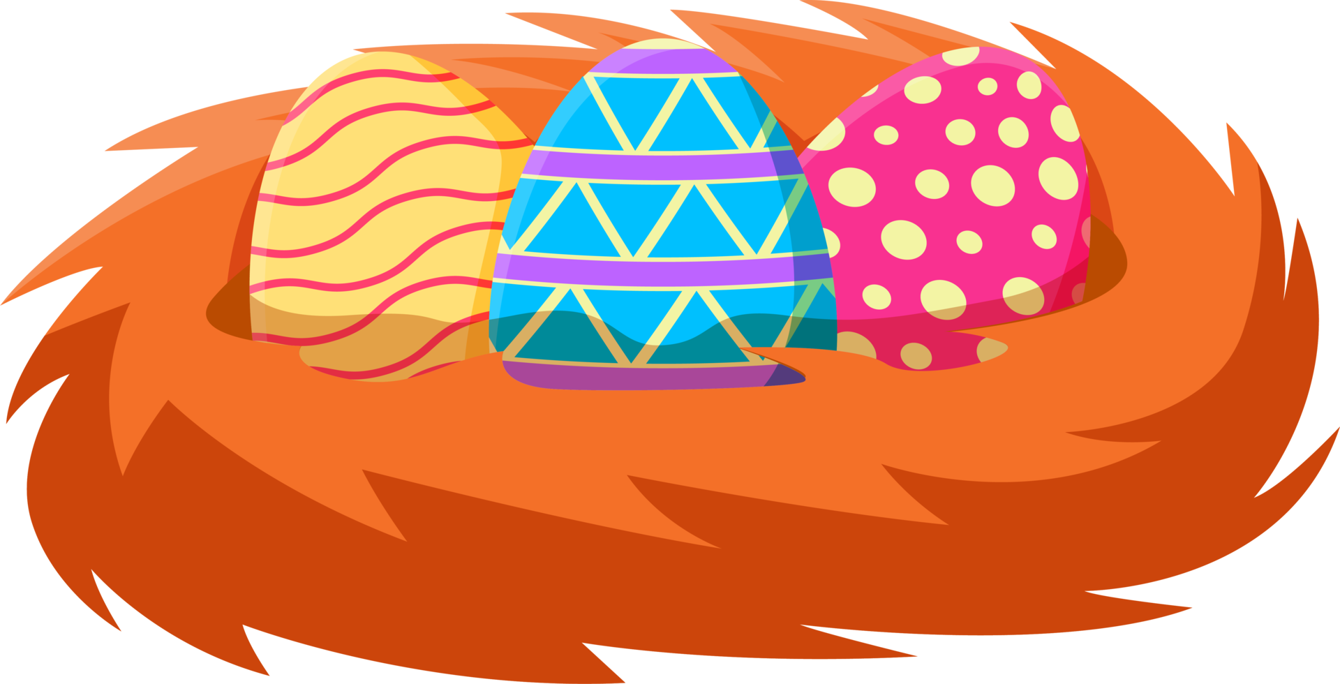 påsk element ikon illustration med dekorativ ägg. png
