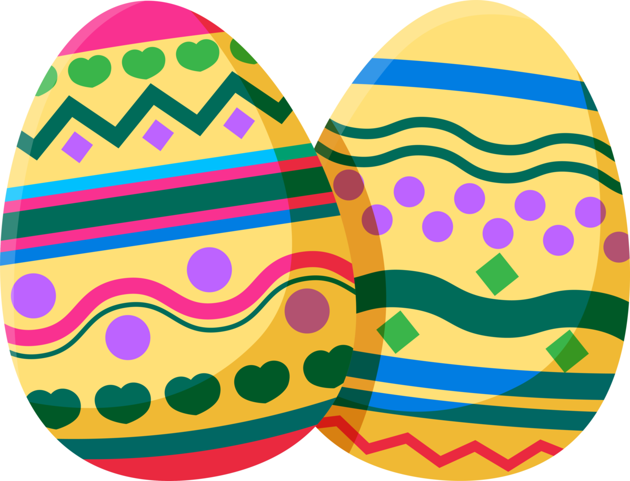 Easter element icon illustration with decorative eggs. png