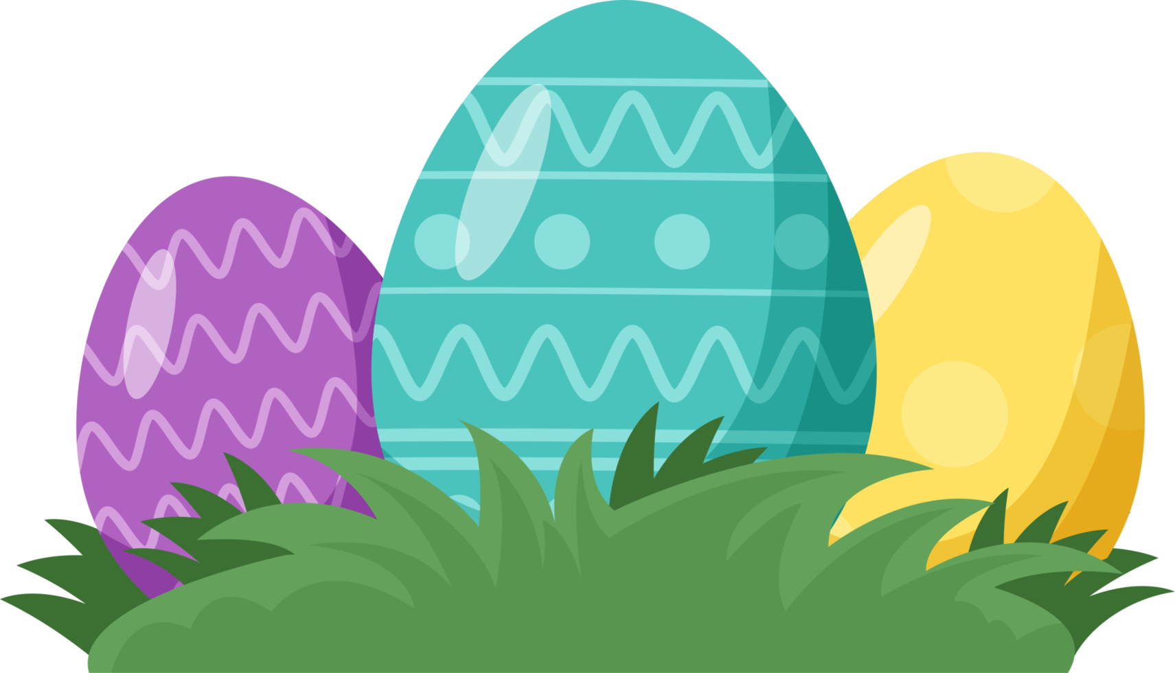 Easter element icon illustration with decorative eggs. png