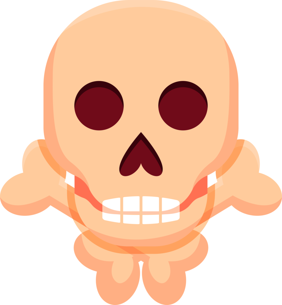Halloween element illustration with skull shape. png