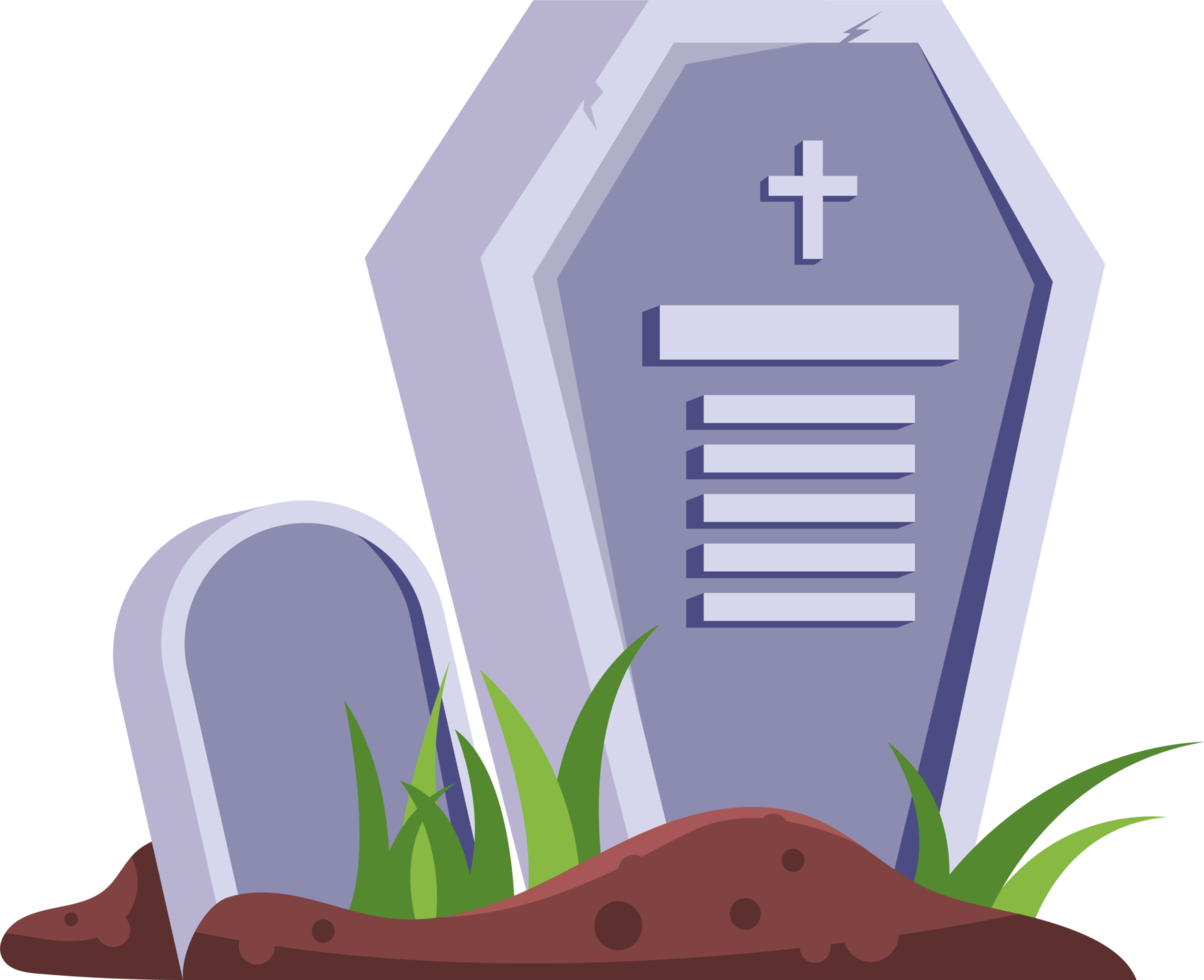 Halloween element illustration with tombstone. png