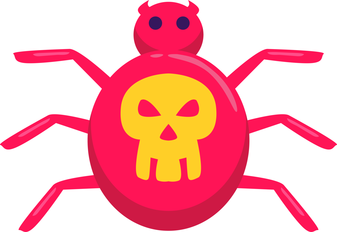 Halloween element illustration with scary spider. png