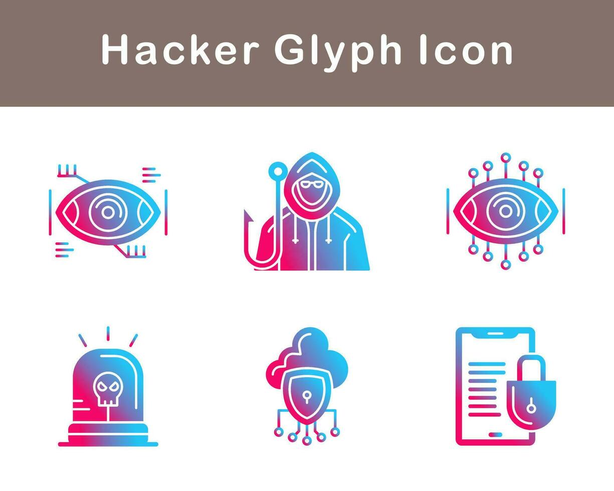 conjunto de iconos de vector de hacker