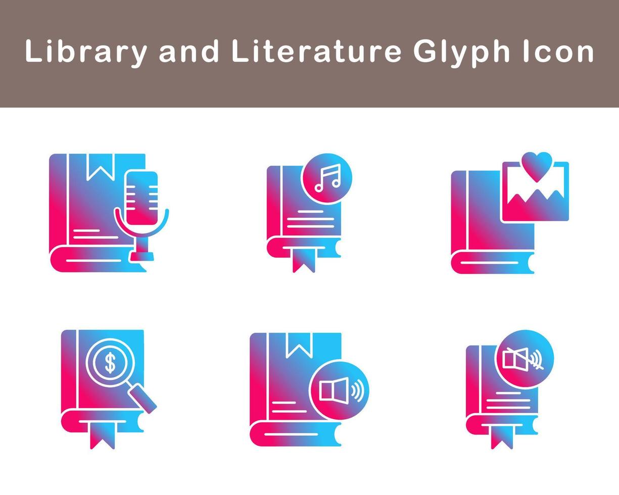 Library And Literature Vector Icon Set