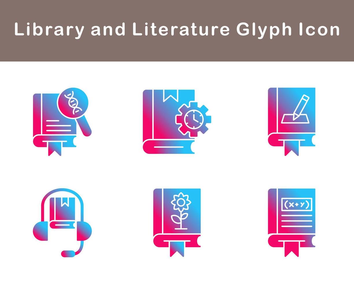 Library And Literature Vector Icon Set