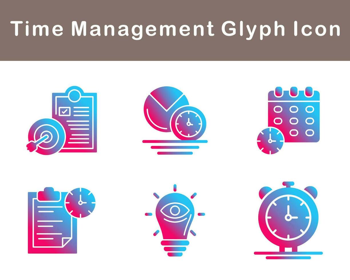 Time Management Vector Icon Set