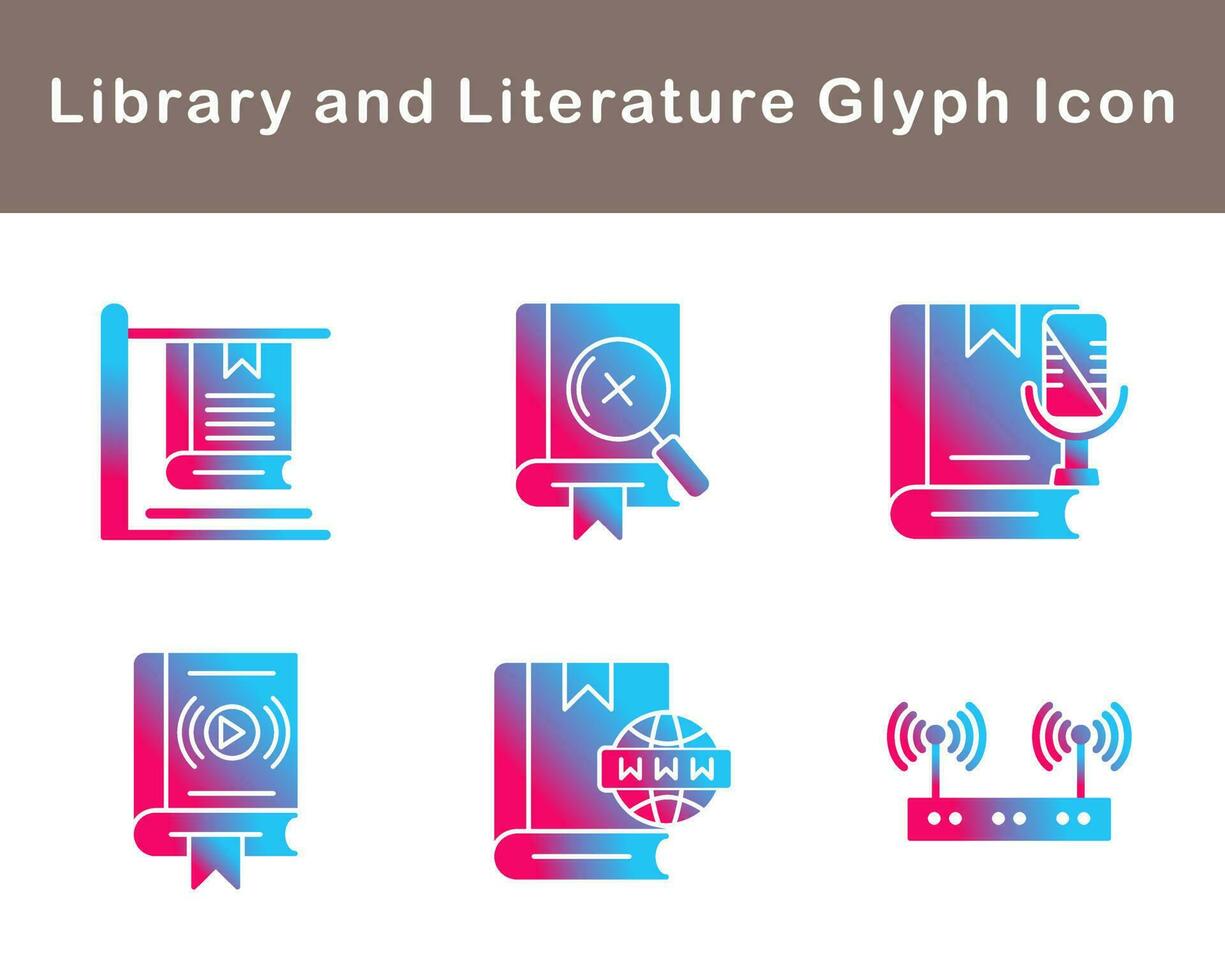 Library And Literature Vector Icon Set