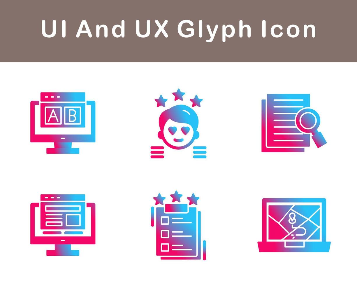 ui y ux vector icono conjunto