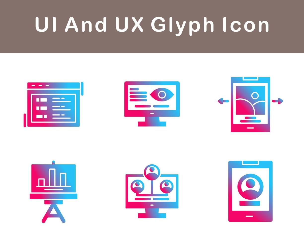 ui y ux vector icono conjunto