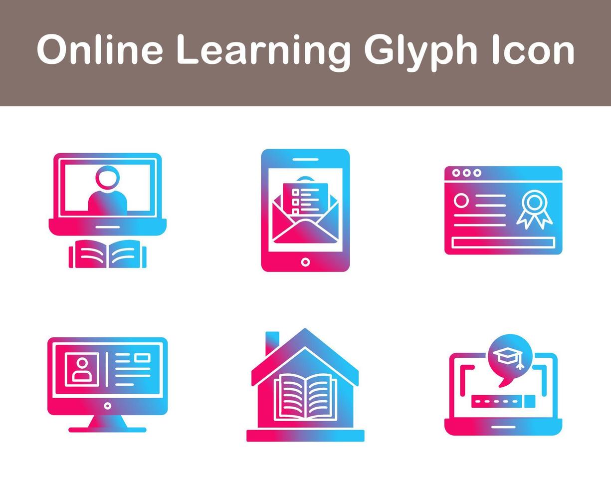 Online Learning Vector Icon Set