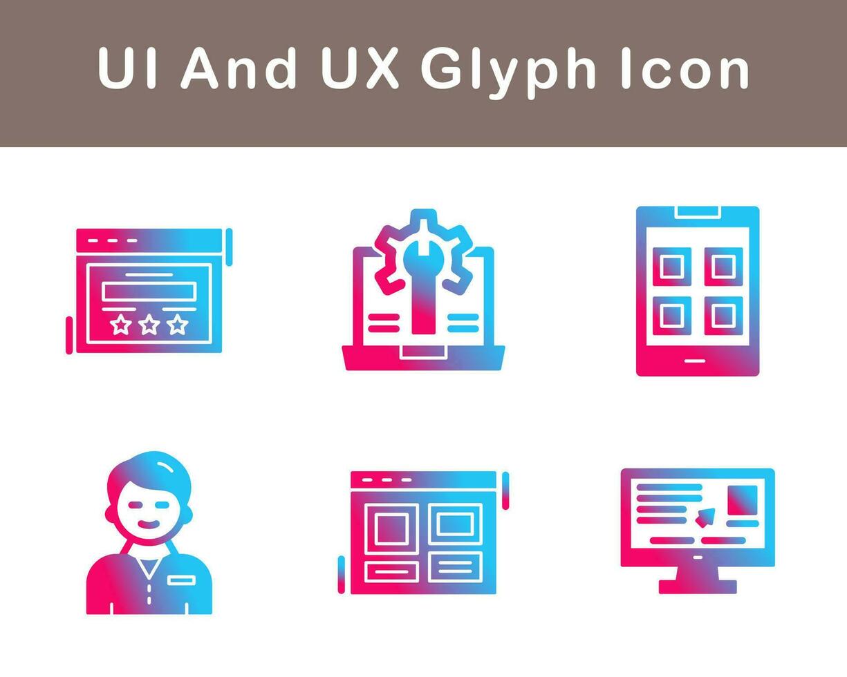 ui y ux vector icono conjunto