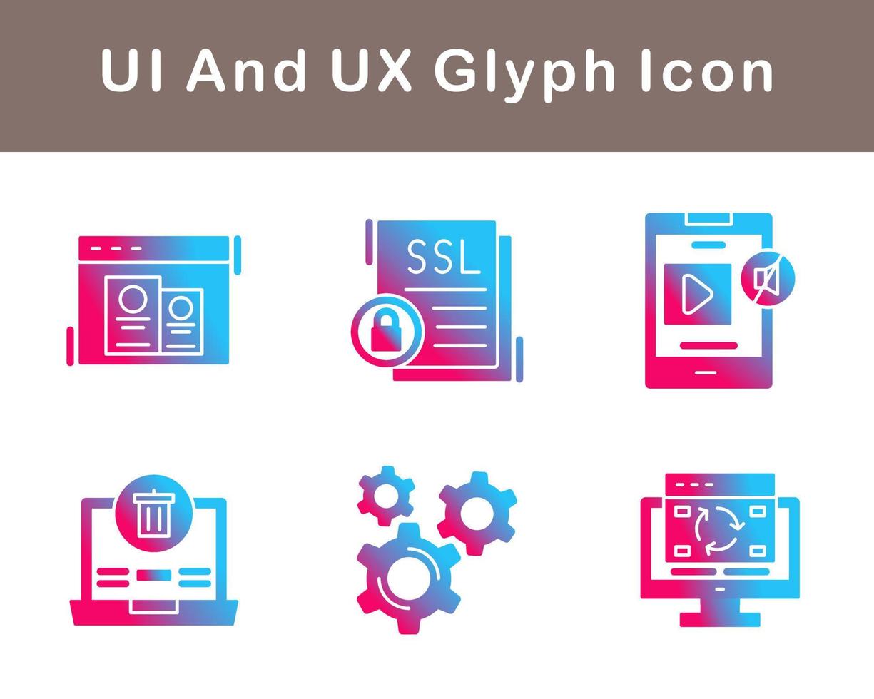 ui y ux vector icono conjunto