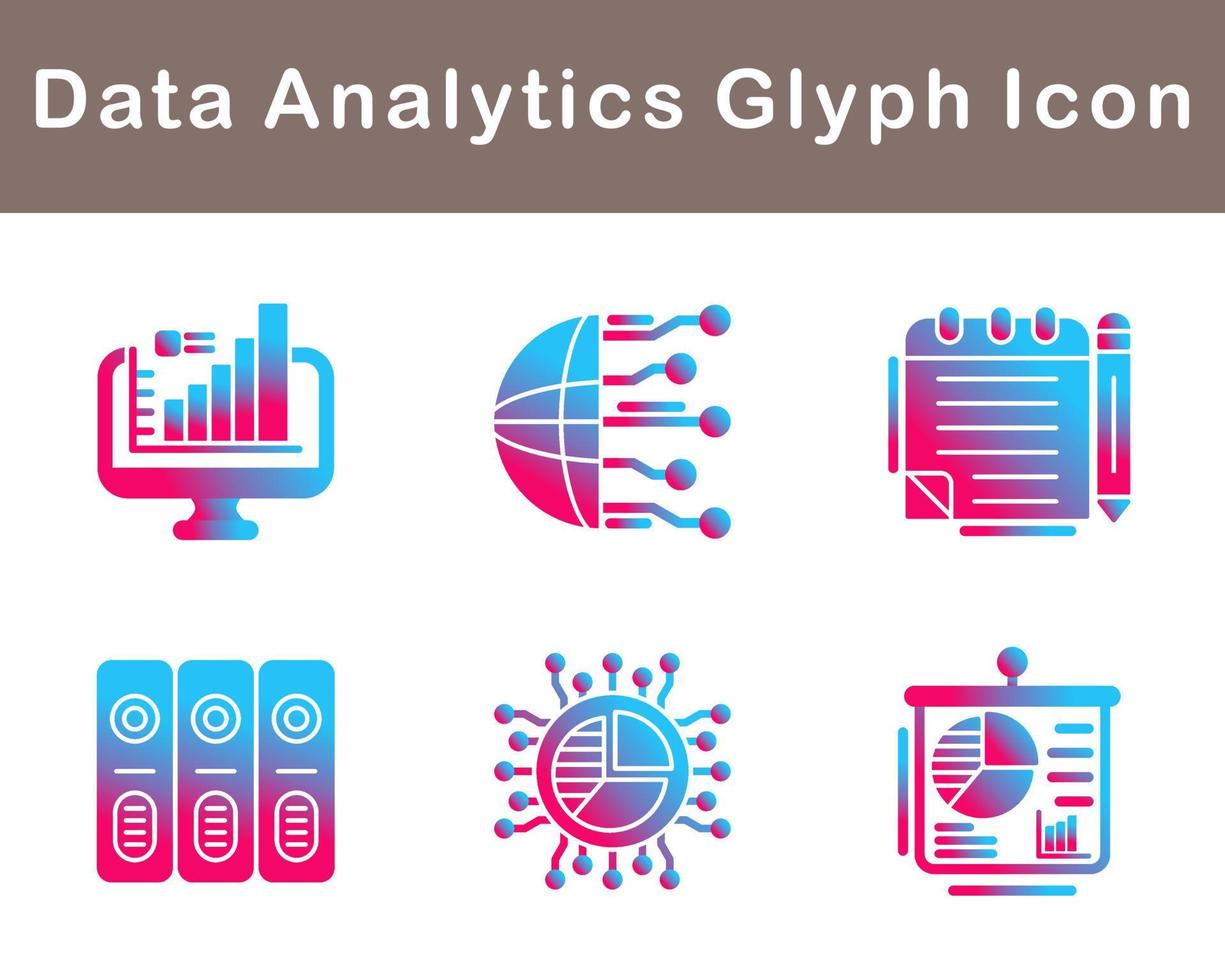 datos analítica vector icono conjunto