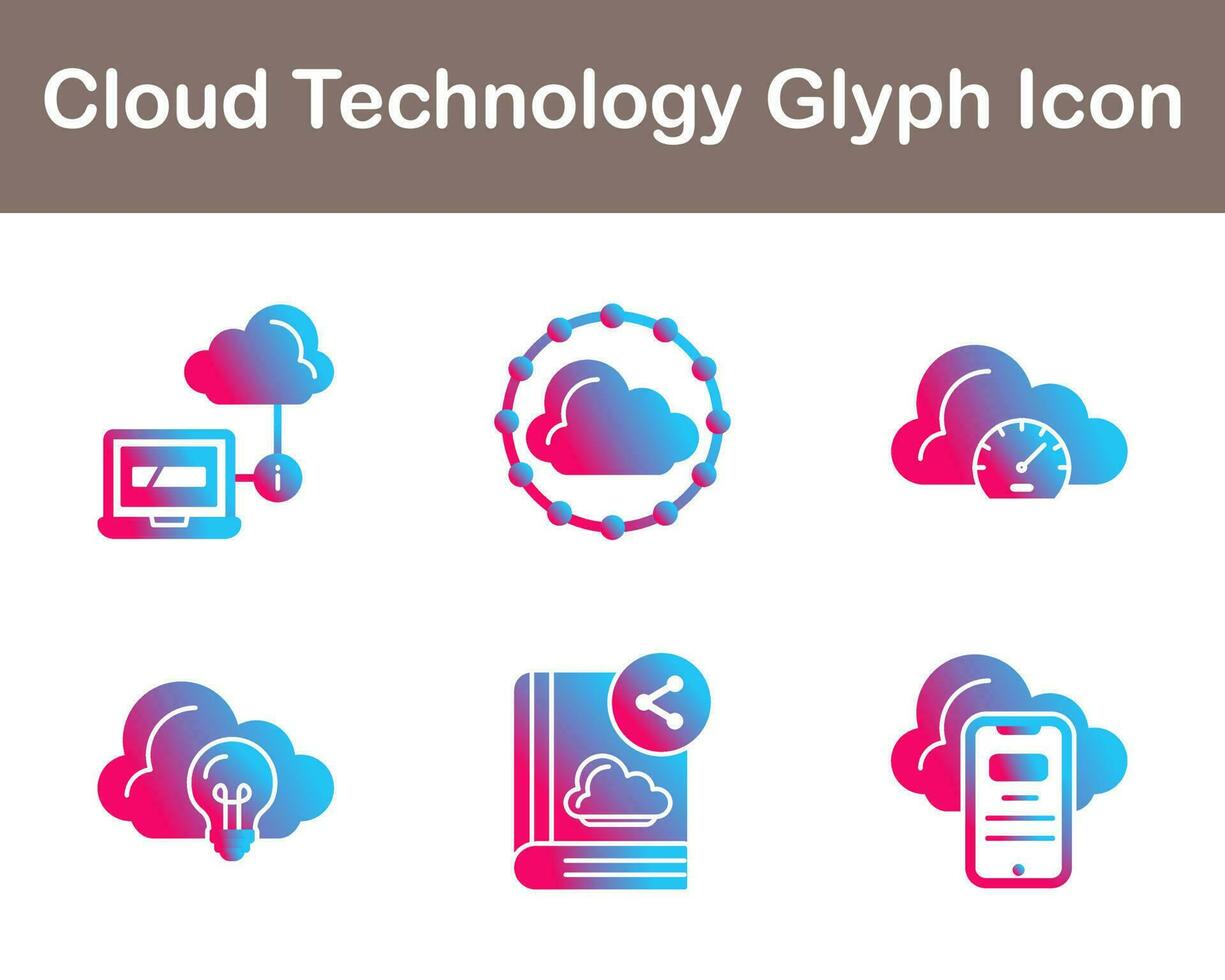 Cloud Technology Vector Icon Set