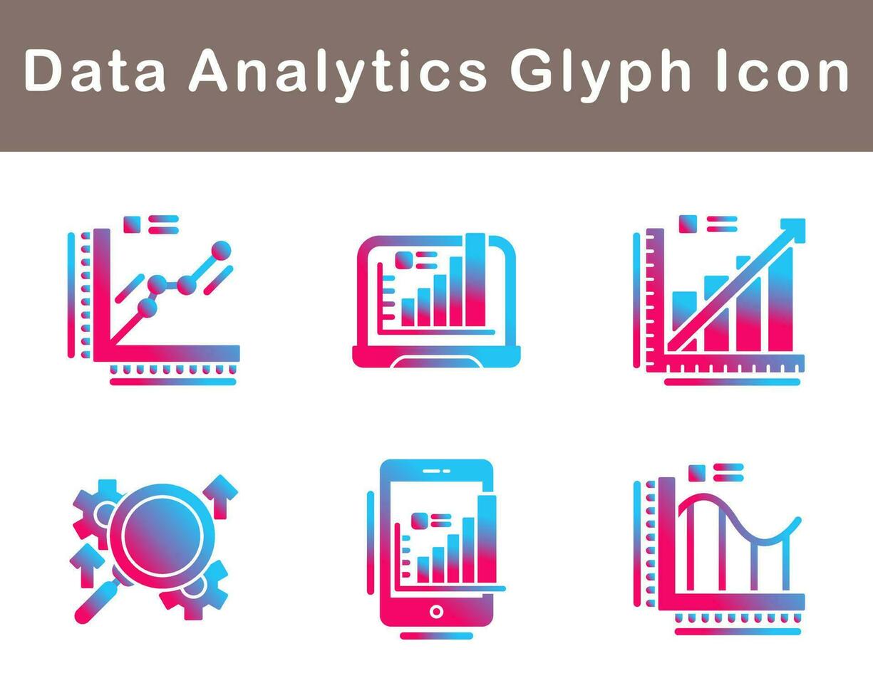 datos analítica vector icono conjunto