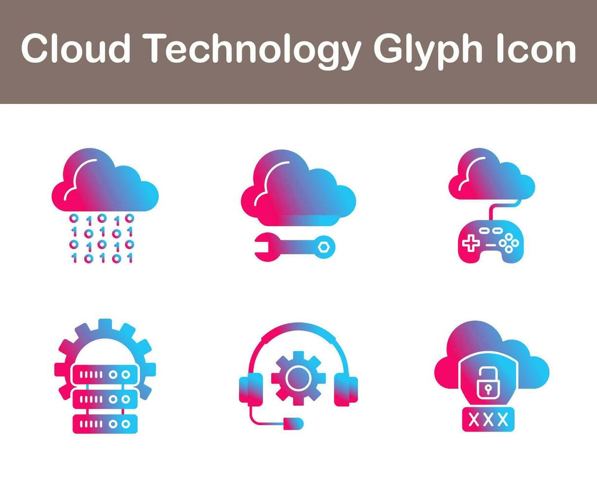 Cloud Technology Vector Icon Set