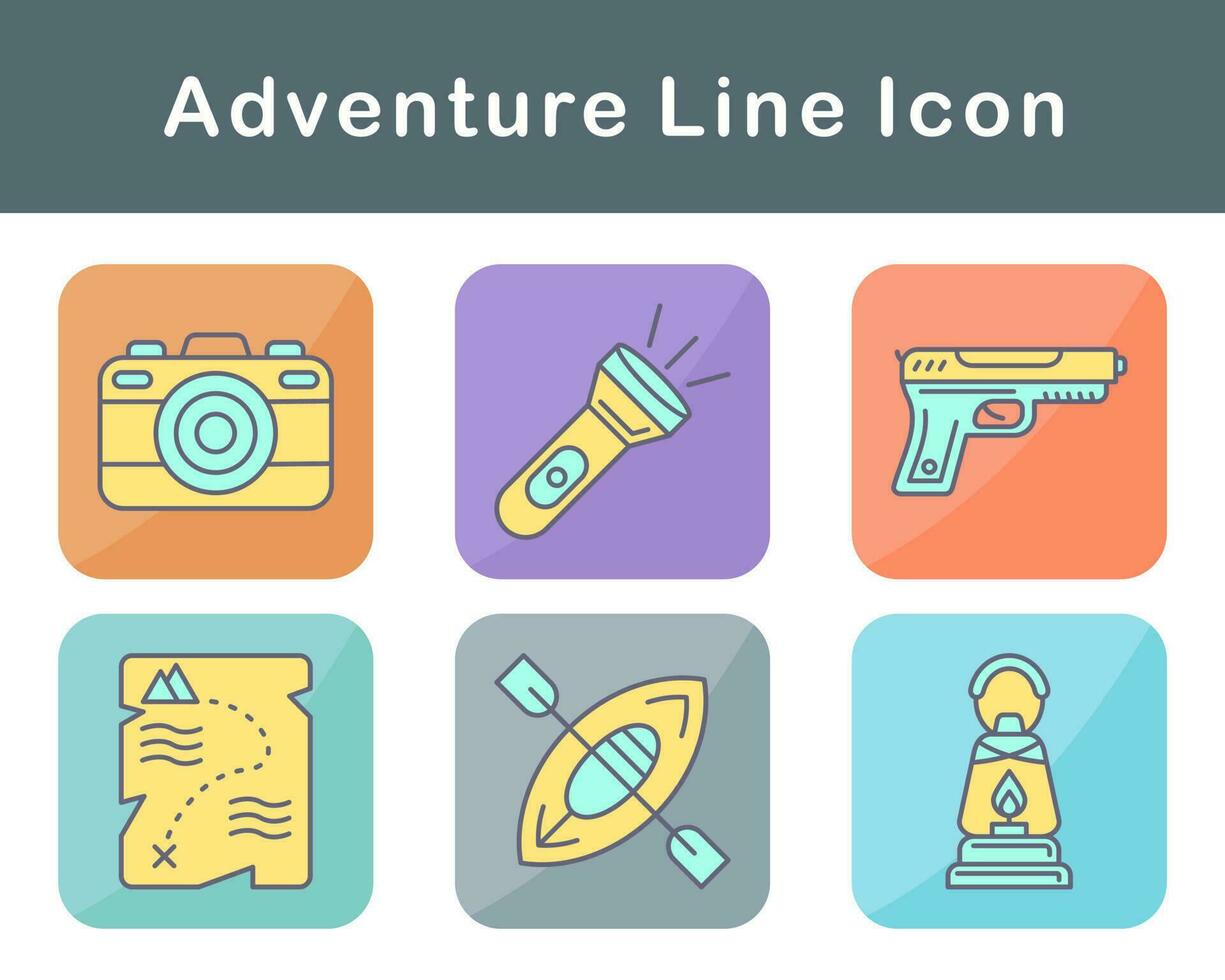 conjunto de iconos de vector de aventura