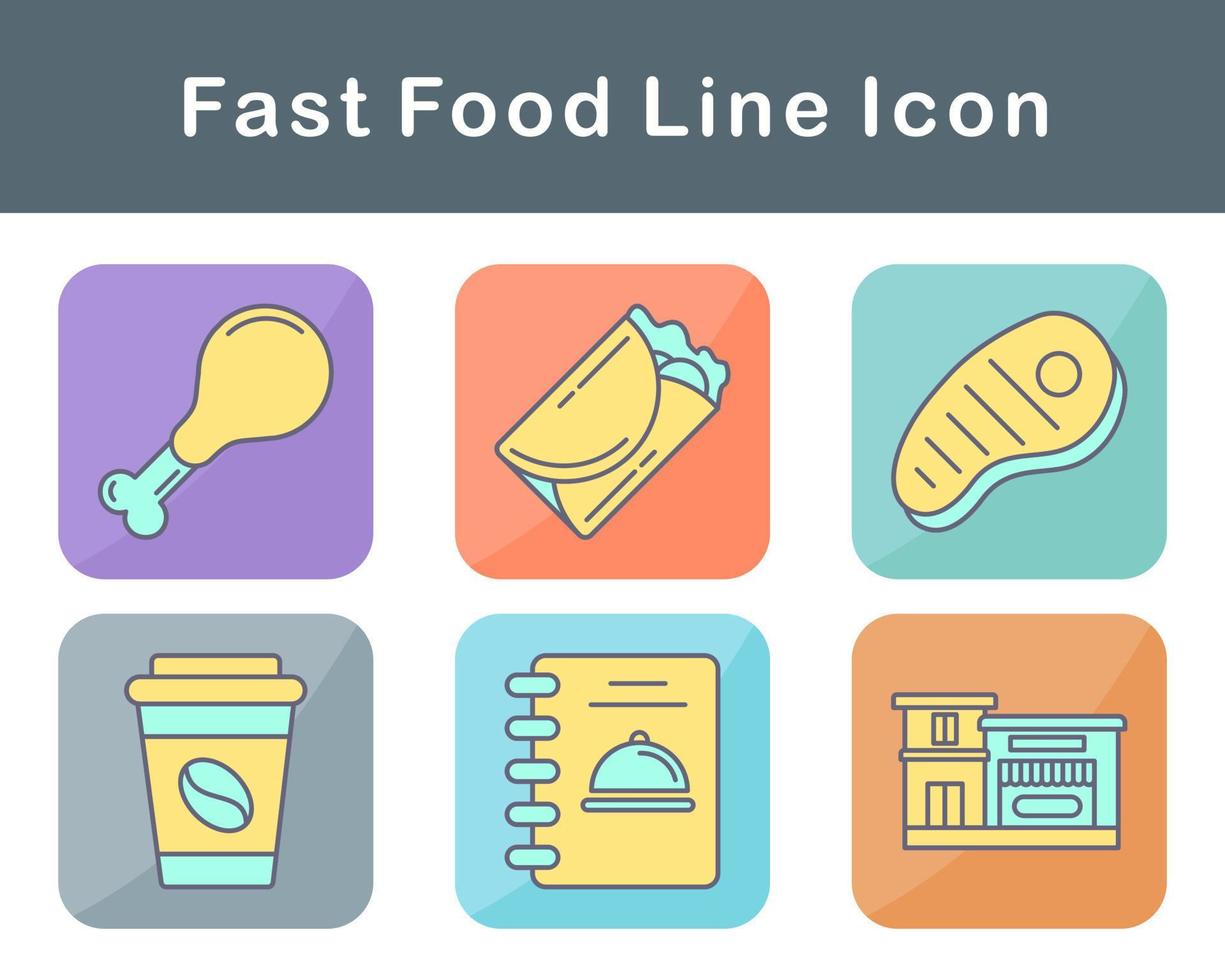 Fast Food Vector Icon Set