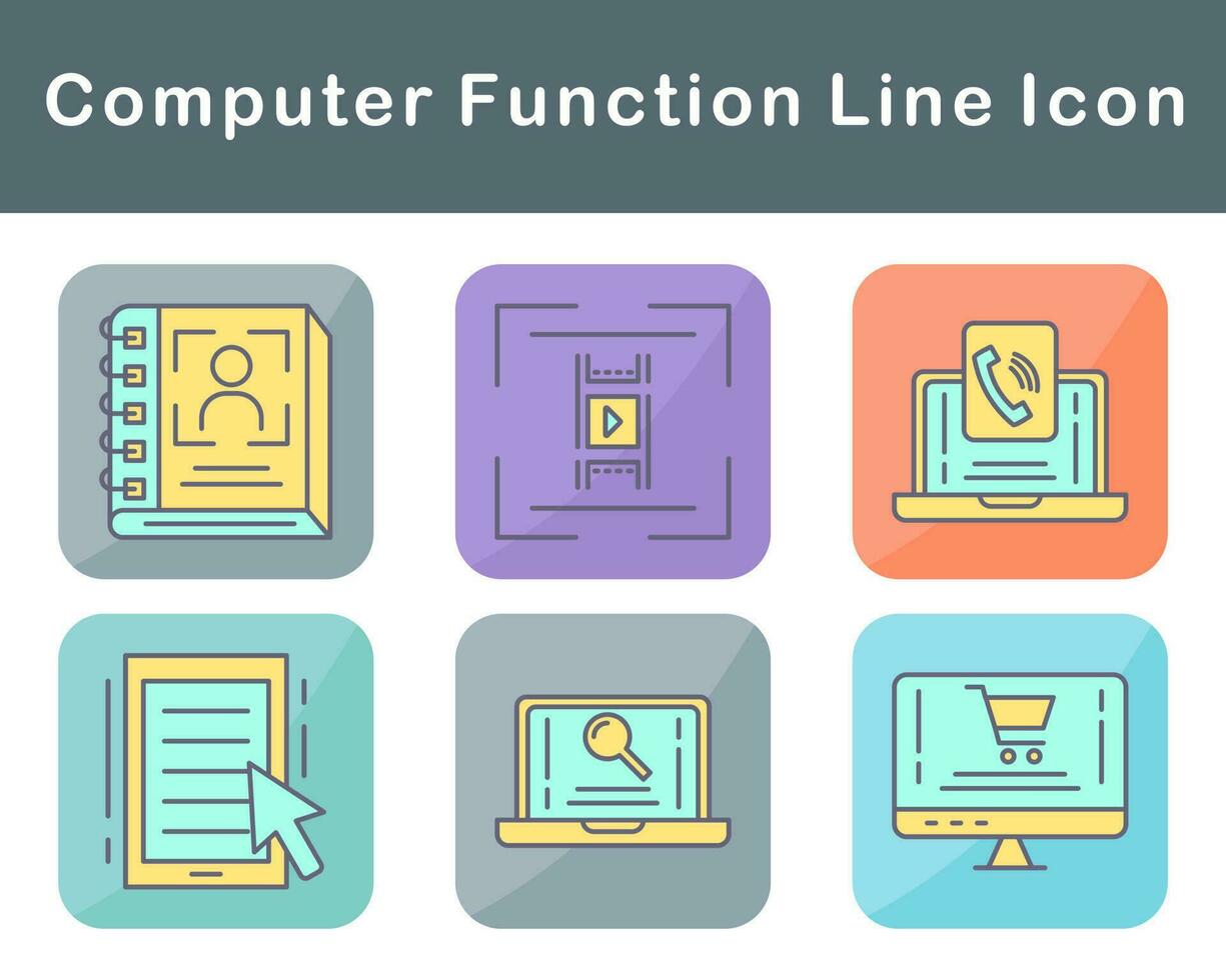 computadora función vector icono conjunto