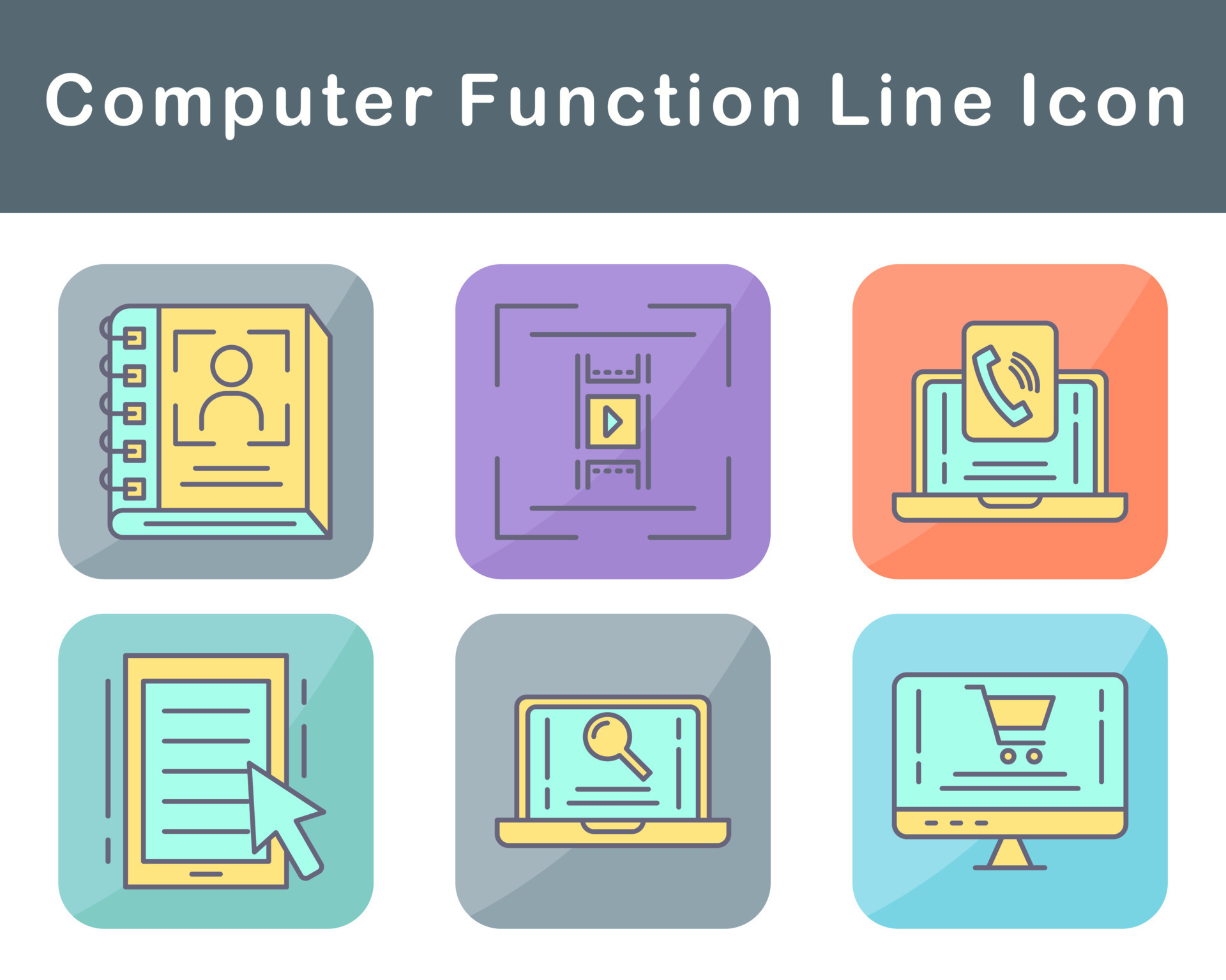 Computer Function Vector Icon Set 20648059 Vector Art at Vecteezy