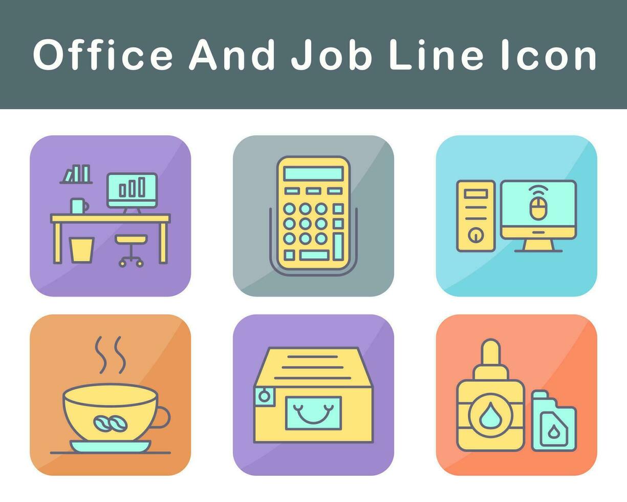 Work Office And Job Vector Icon Set