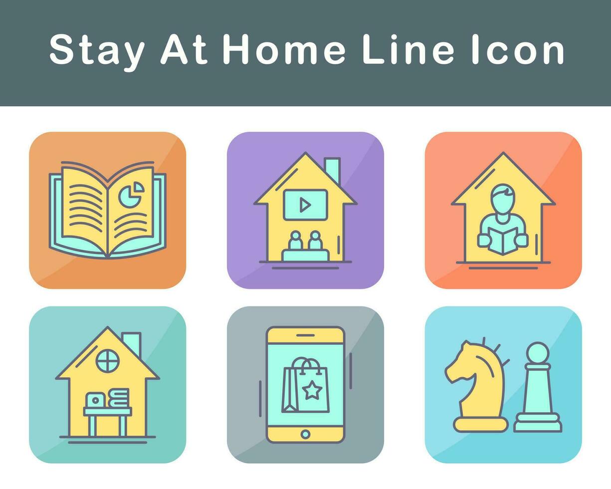 Stay At Home Vector Icon Set