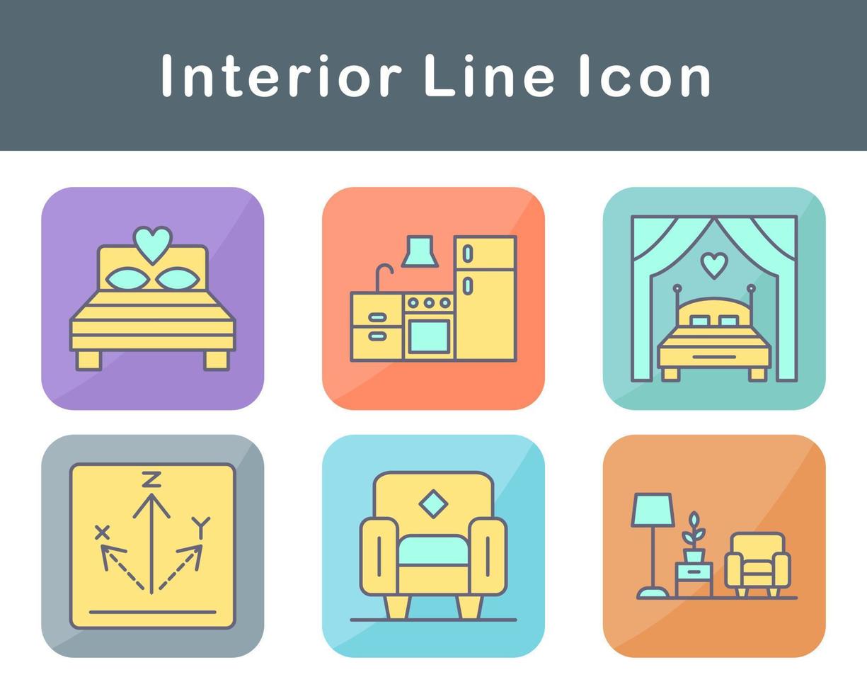 interior vector icono conjunto