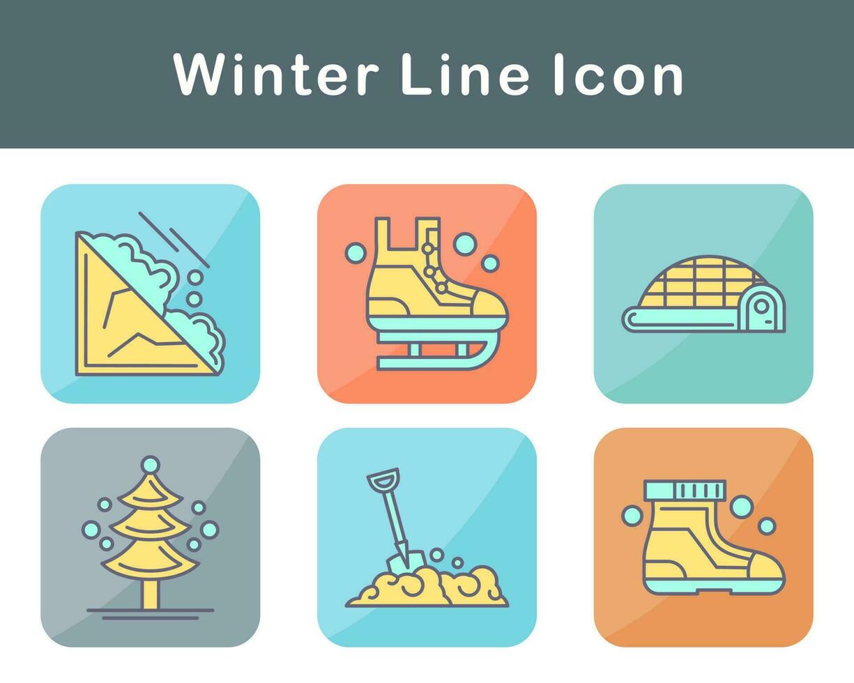 invierno vector icono conjunto