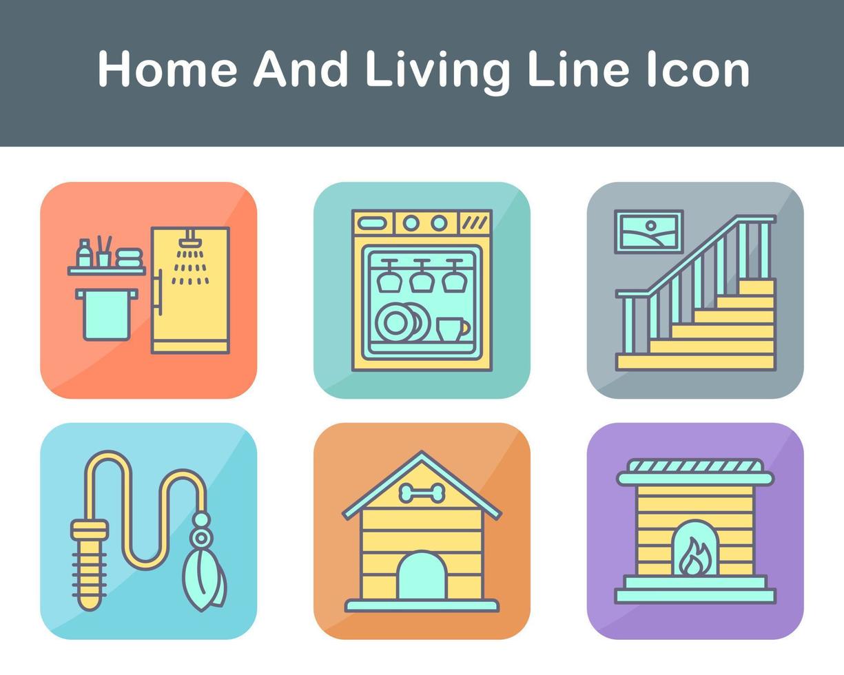 hogar y vivo vector icono conjunto